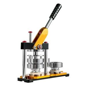 Professional Button Maker Machine - Yellow and Silver